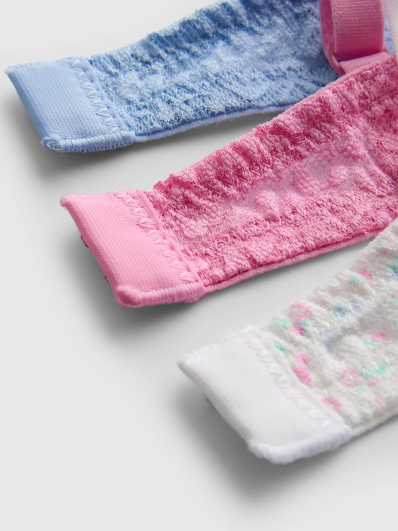 3-Pack Lace T-Shirt Bras