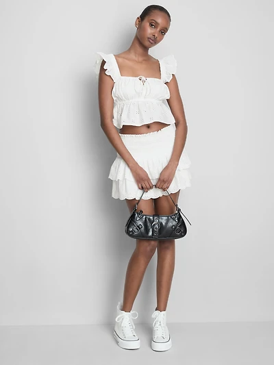 The Primark Scene | Cotton Eyelet Ruffle Crop Top