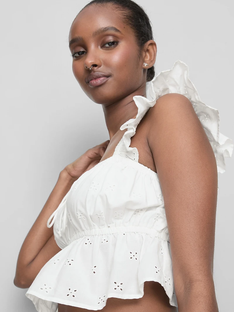 The Primark Scene | Cotton Eyelet Ruffle Crop Top
