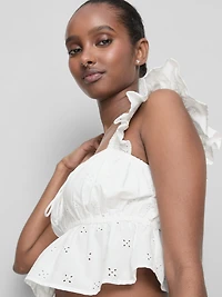 The Primark Scene | Cotton Eyelet Ruffle Crop Top