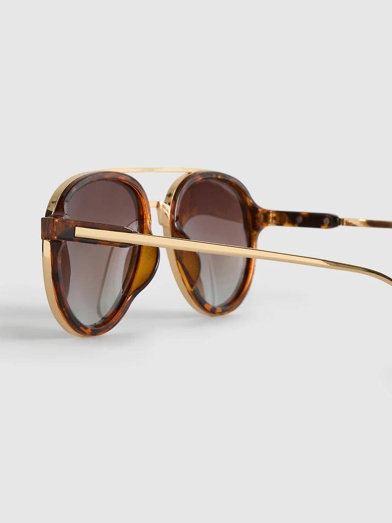 Chunky Aviator-Style Sunglasses