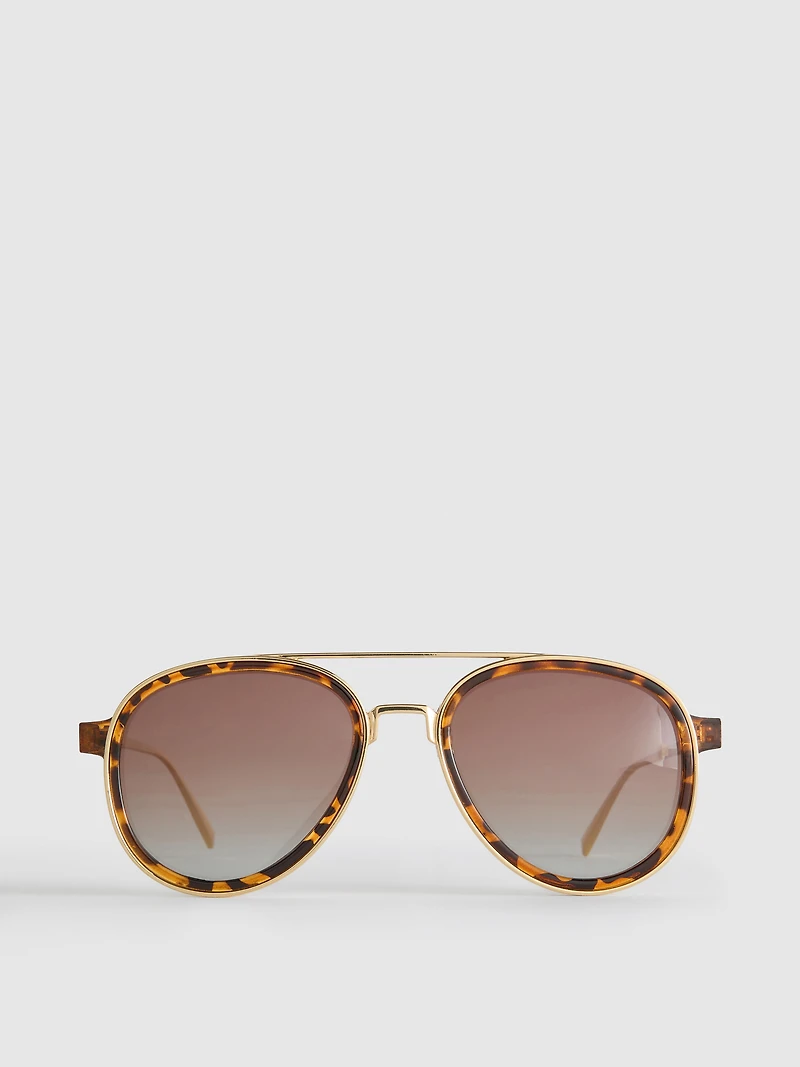 Chunky Aviator-Style Sunglasses