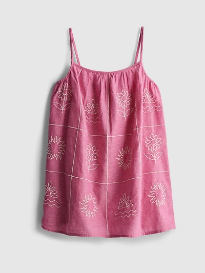 1.5-9yrs | Chambray Embroidered Cami Dress