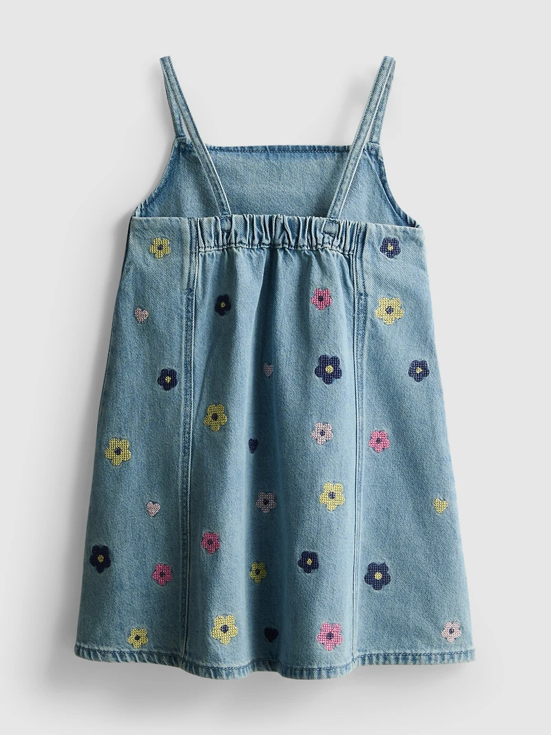 1.5-9yrs | Embroidered Denim Dress