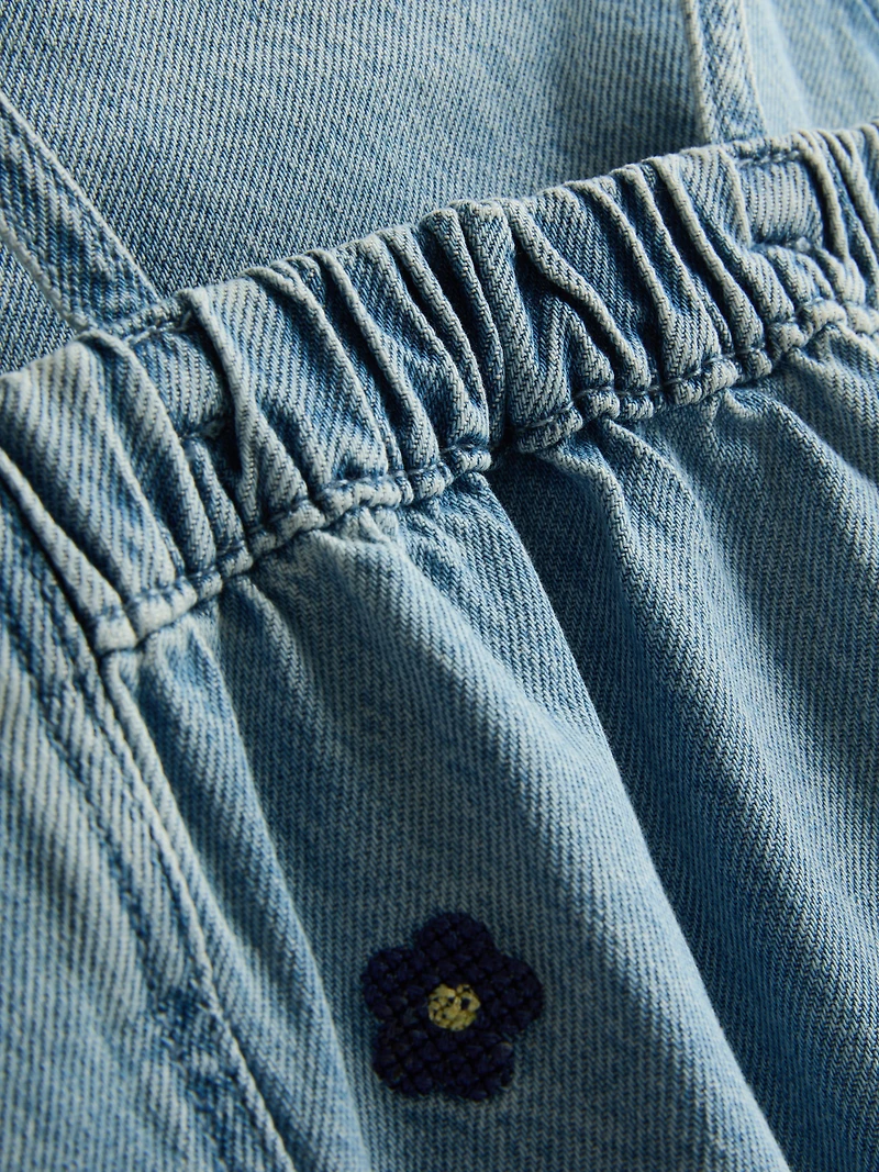 1.5-9yrs | Embroidered Denim Dress