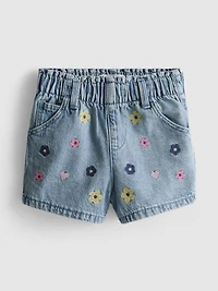 1.5-9yrs | Paperbag Denim Shorts