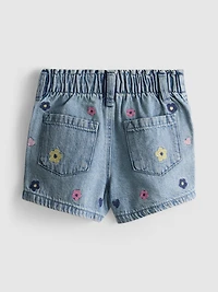 1.5-9yrs | Paperbag Denim Shorts
