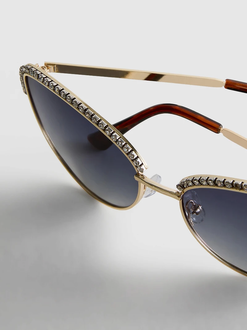 Rhinestone Cat Eye Sunglasses