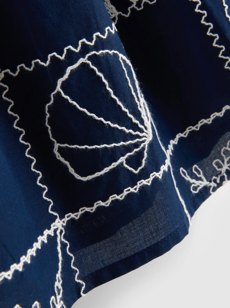 1.5-9yrs | Spaghetti Strap Embroidered Smock Dress
