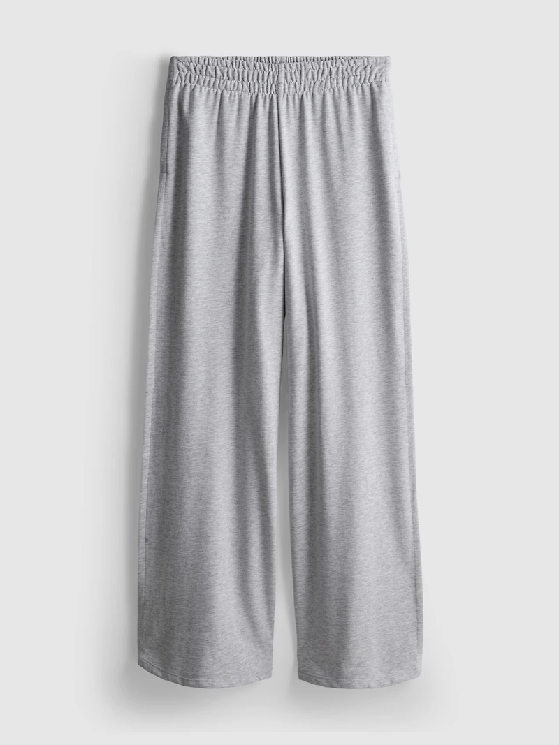 Cotton-Rich Wide-Leg Pleated Joggers