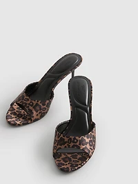 By Coleen Satin Peep Toe Mule Heels