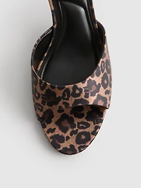 By Coleen Satin Peep Toe Mule Heels