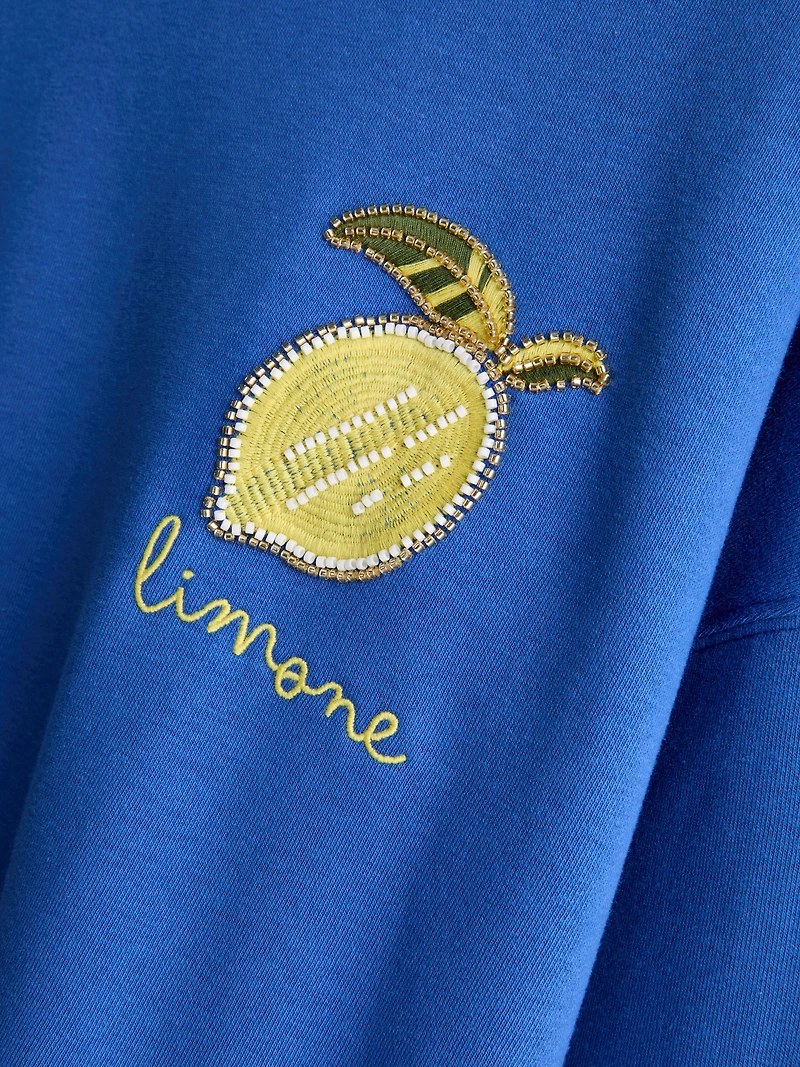 Cotton-Rich Relaxed Lemon Sweatshirt