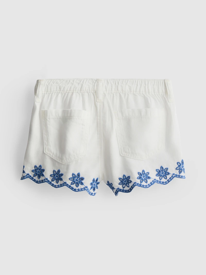 1.5-9yrs | Embroidered Denim Shorts