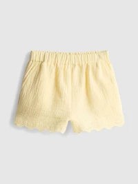 1.5-9yrs | Eyelet Scallop Trim Shorts