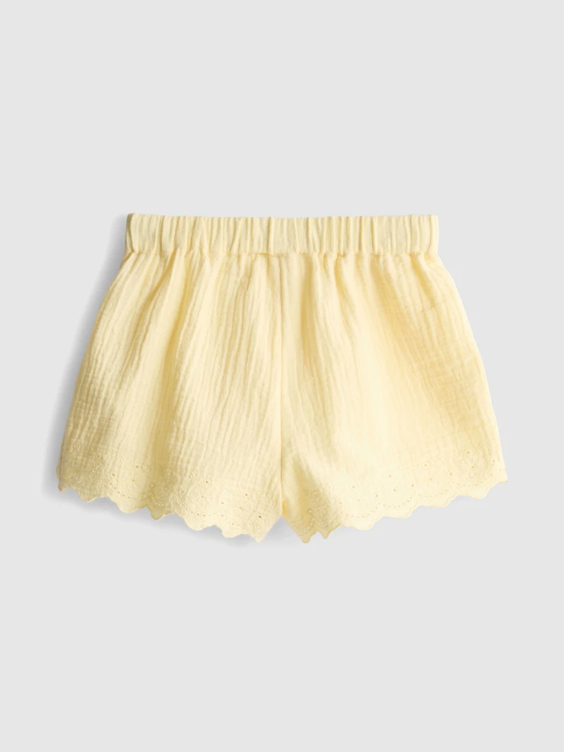 1.5-9yrs | Eyelet Scallop Trim Shorts
