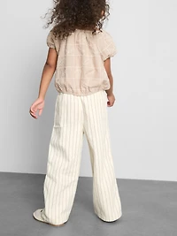 1.5-9yrs | Pinstripe Wide Leg Jeans