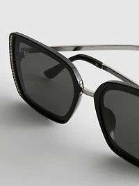 Oversized Diamanté Rectangle Sunglasses