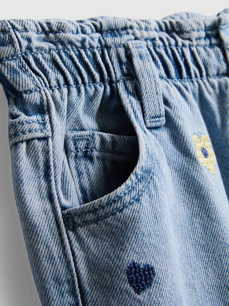 1-9yrs | Embroidered Mom Jeans
