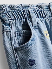 1-9yrs | Embroidered Mom Jeans