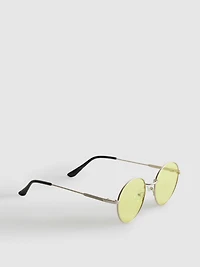 Round Tinted Metal Sunglasses