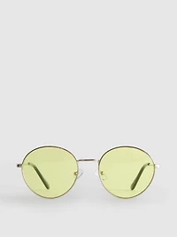 Round Tinted Metal Sunglasses