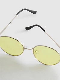 Round Tinted Metal Sunglasses