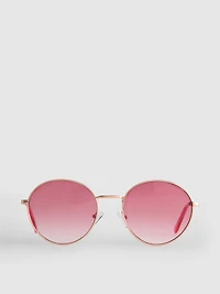 Round Tinted Metal Sunglasses
