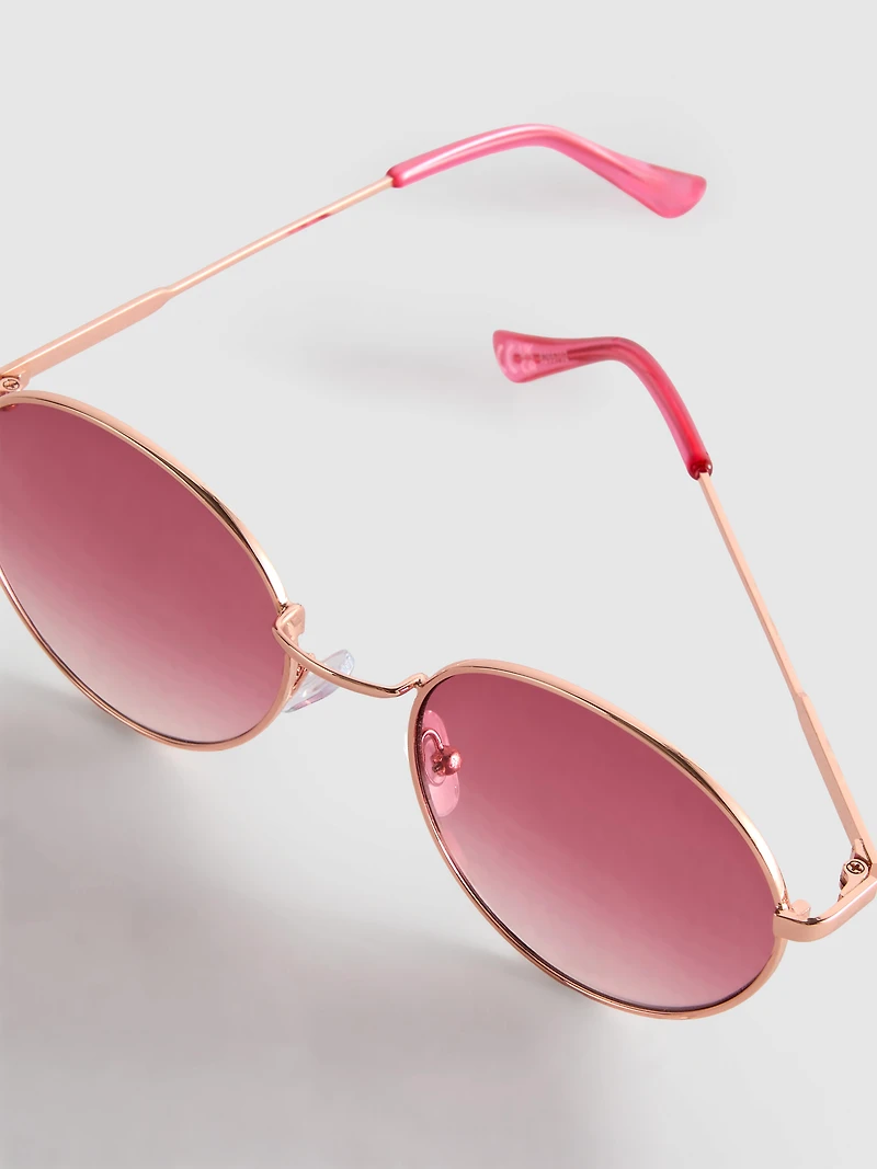 Round Tinted Metal Sunglasses