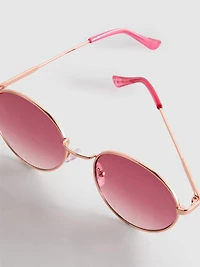 Round Tinted Metal Sunglasses