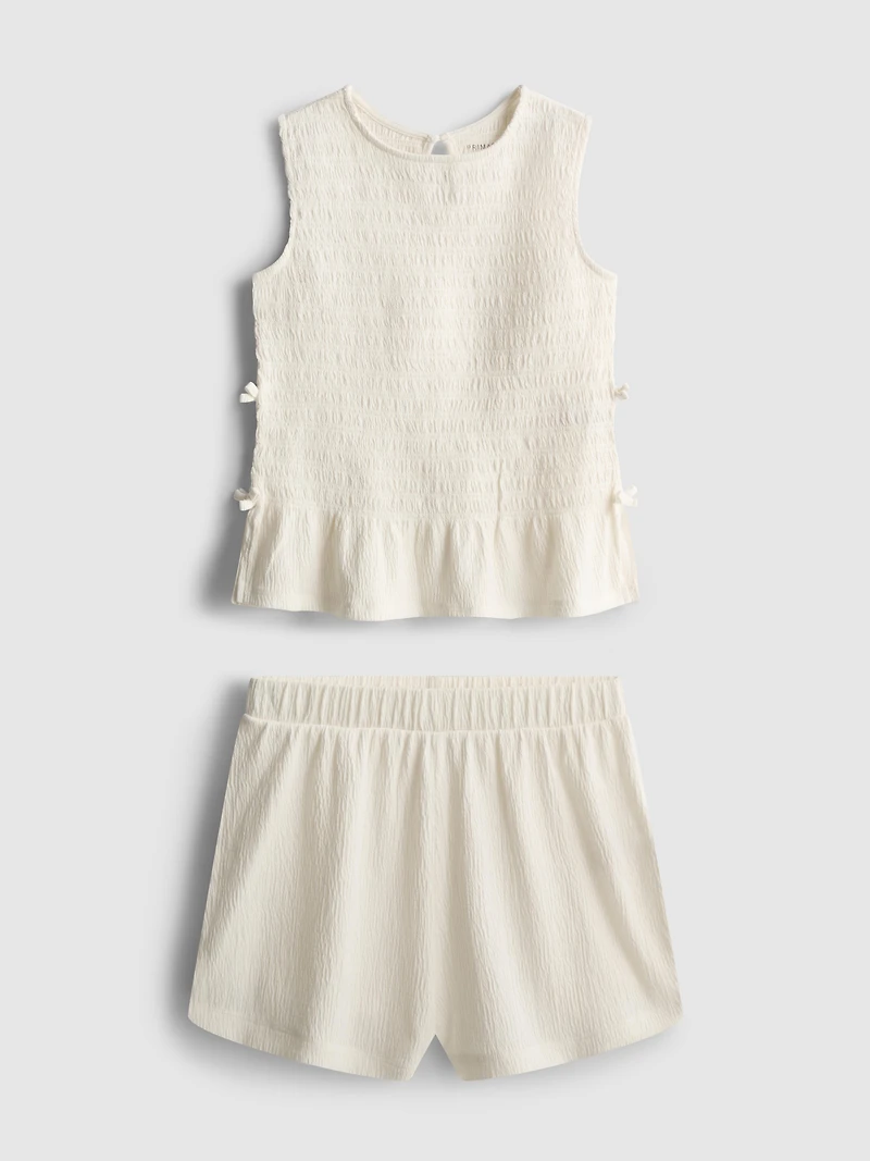 7-15yrs | Shirred Sleeveless Top and Shorts Set