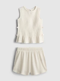 7-15yrs | Shirred Sleeveless Top and Shorts Set