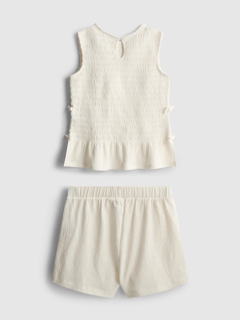 7-15yrs | Shirred Sleeveless Top and Shorts Set