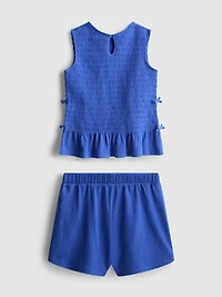 7-15yrs | Shirred Sleeveless Top and Shorts Set