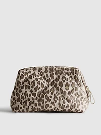 Faux Leather Leopard Wash Bag