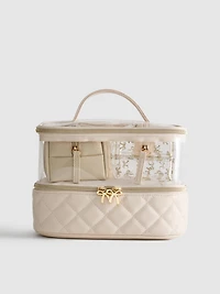 3-Piece Quilted Vanity Bag Set