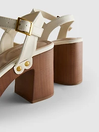 Faux Suede Studded Heeled Sandals