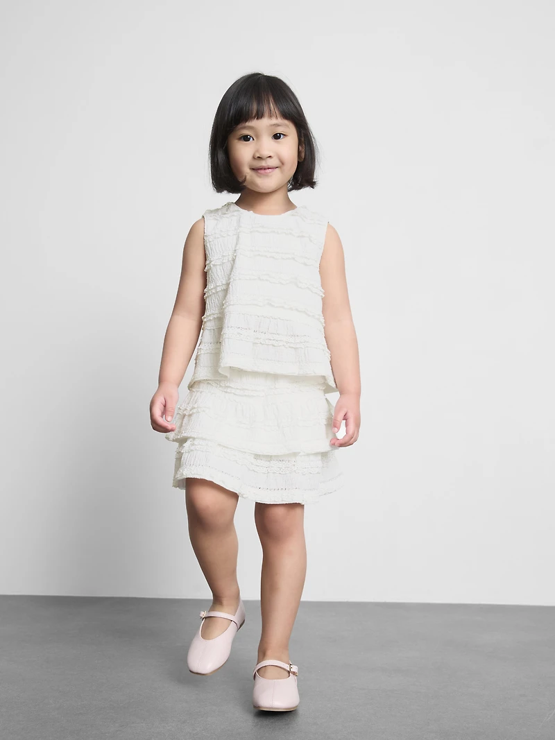 1.5-9yrs | Lace Trim Tiered Skort