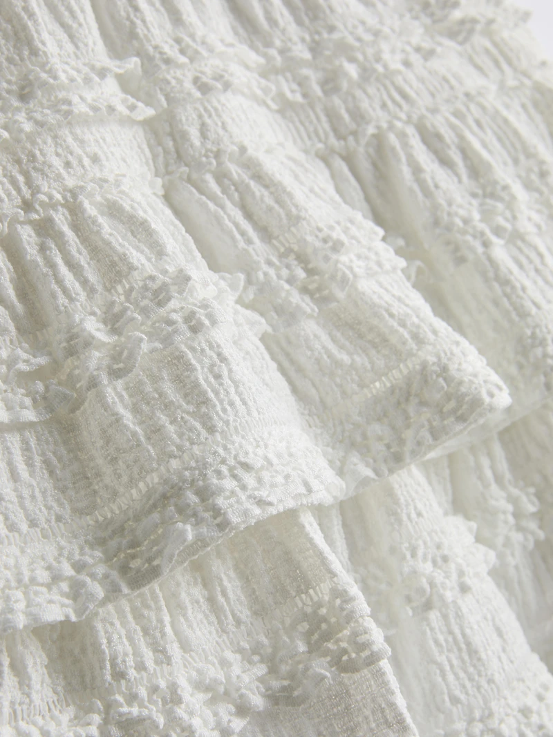 1.5-9yrs | Lace Trim Tiered Skort