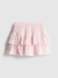 1.5-9yrs | Lace Trim Tiered Skort