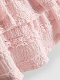 1.5-9yrs | Lace Trim Tiered Skort