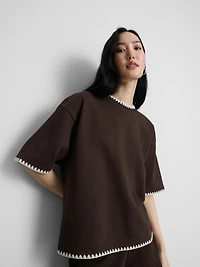 Cotton Rich Crochet Trim Sweatshirt