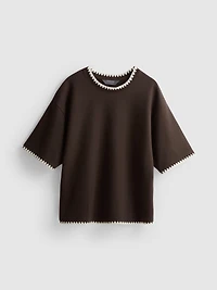 Cotton Rich Crochet Trim Sweatshirt