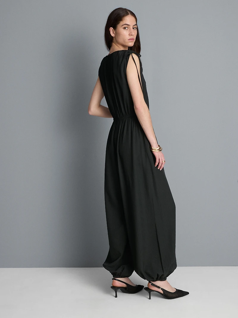 V-Neck Balloon-Leg Jumpsuit