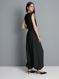 V-Neck Balloon-Leg Jumpsuit