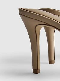 Rhinestone Cross Strap Heeled Sandals