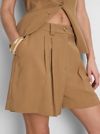 Paula Echevarría Pleated Bermuda Shorts