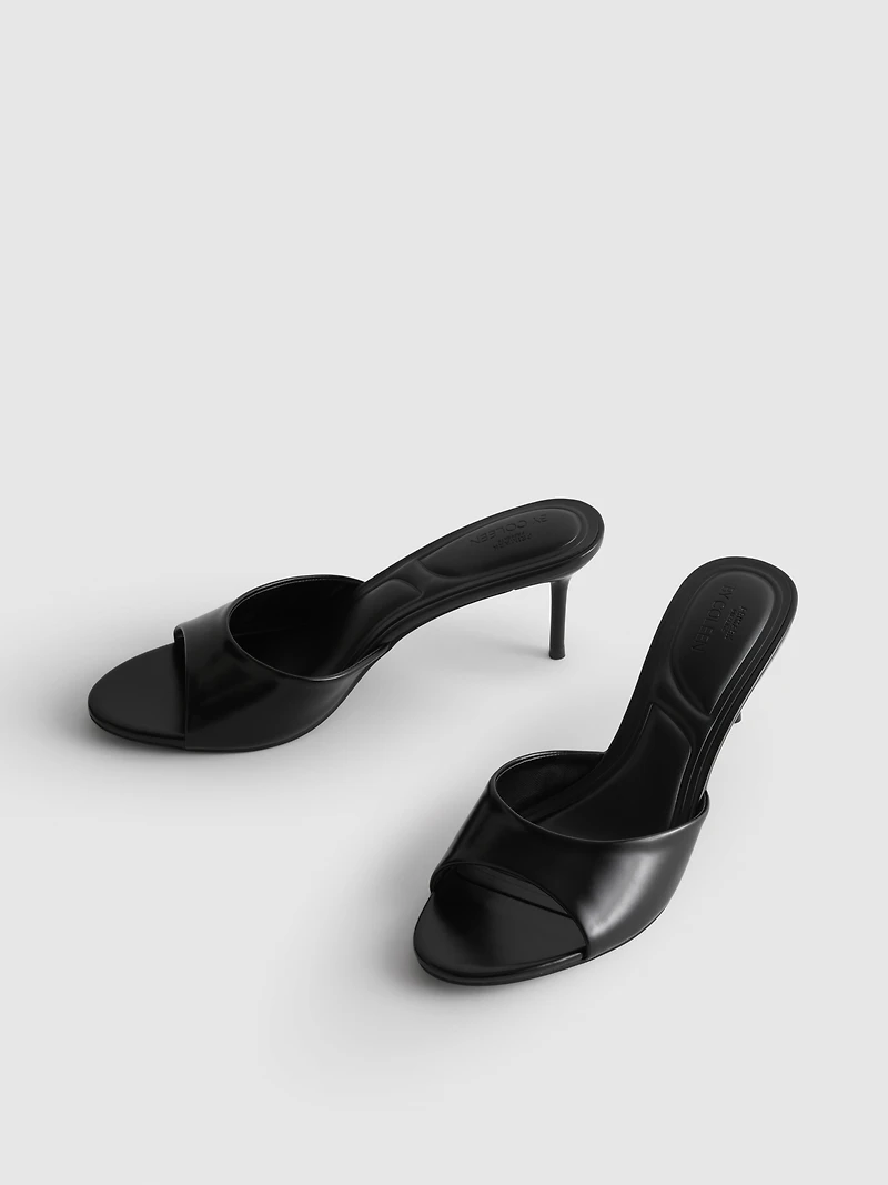 By Coleen Peep-Toe Mule Heels