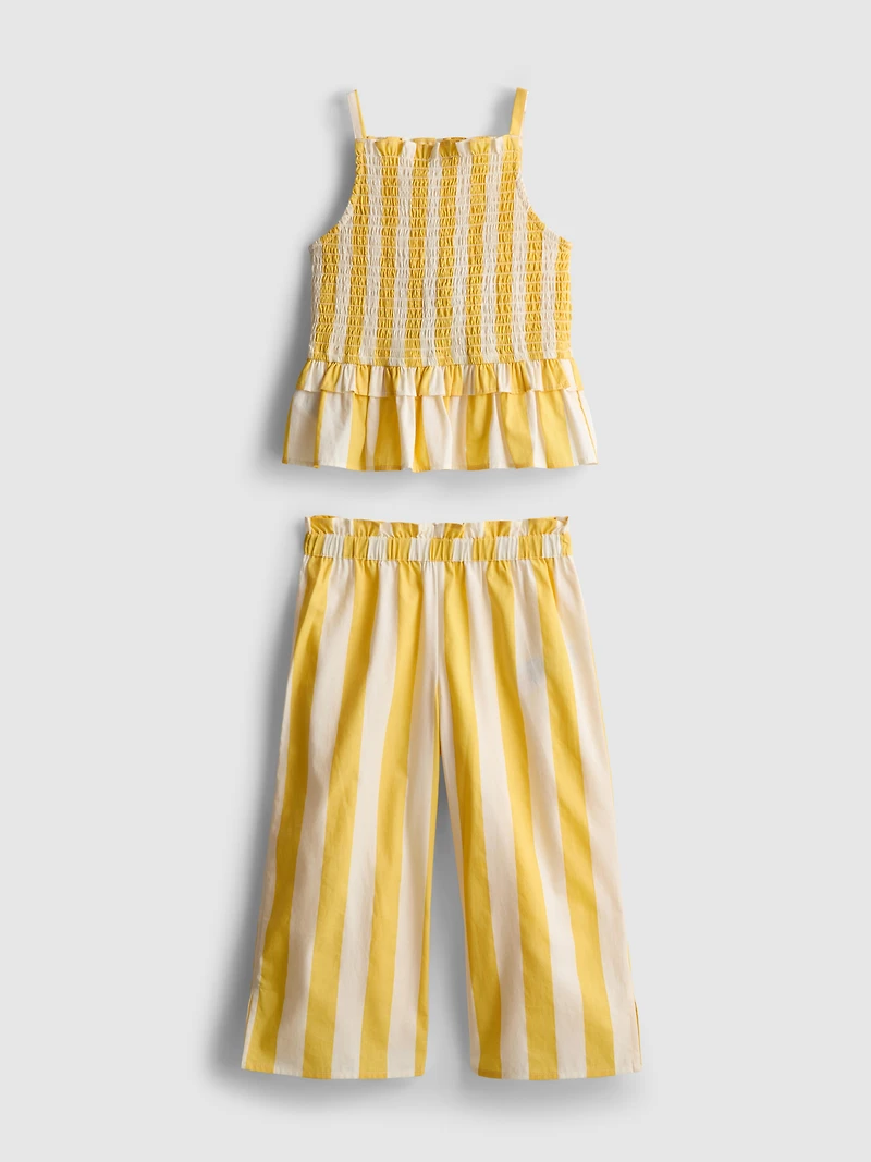 1.5-9yrs | Stripe Peplum Blouse and Pants Set