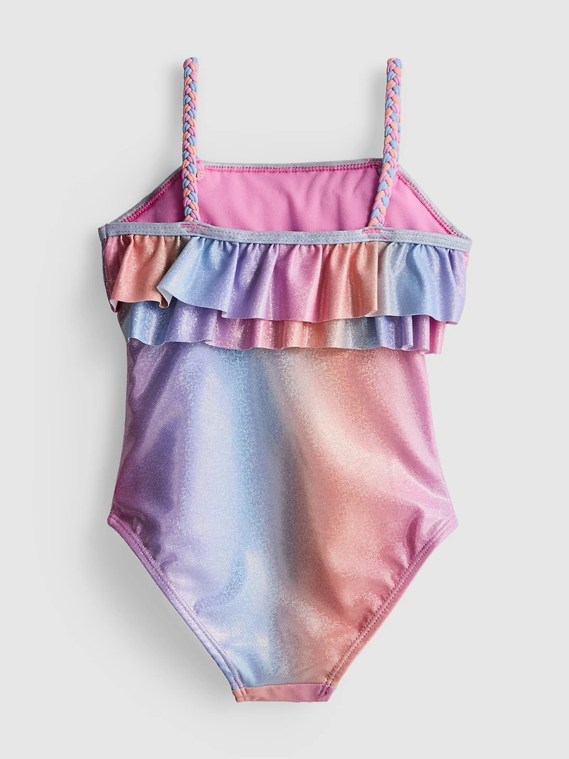1-9yrs | Ombré Glitter Ruffle Swimsuit